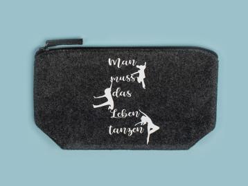 Filztasche schwarz mit Spruch